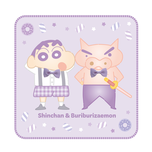 クレヨンしんちゃん リボン付きハンドタオル ゆめかわフレンズ